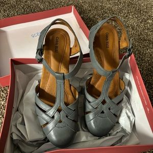 NIB Cobb Hill Womens Aubrey Blue Ankle Strap Heels Size 10